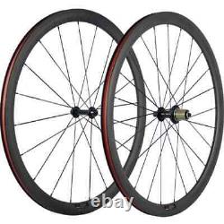 Carbon Fiber Road Bike Wheelset Depth 38mm Tubeless Racing Bicycle Wheels