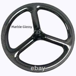 Carbon Fiber Road Folding Bike 3 Spokes Wheelset 16 Inch 349 Clincher Rim Brake