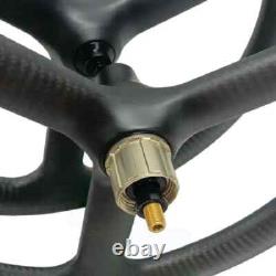 Carbon Fiber Road Folding Bike 3 Spokes Wheelset 16 Inch 349 Clincher Rim Brake