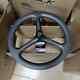Carbon Fiber Tri Spokes Wheels Disc Brake Folding Road Bicycle Wheelset 20in 451
