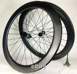 Carbon Fiber Wheelset Road Bike Wheels 700C 4525mm Disc Brake Clincher