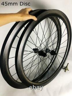 Carbon Fiber Wheelset Road Bike Wheels 700C 4525mm Disc Brake Clincher