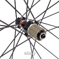 Carbon Fibre Road Bike Wheels 38mm Tubuless Ready SAT Straight Pull Wheelset