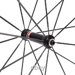 Carbon Fibre Road Bike Wheels 38mm Tubuless Ready SAT Straight Pull Wheelset