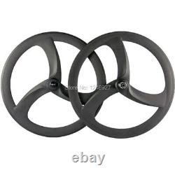 Carbon Fibre Road Bike Wheelset 50mm Depth Clincher Front/Rear Bicycle Wheels
