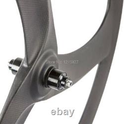 Carbon Fibre Road Bike Wheelset 50mm Depth Clincher Front/Rear Bicycle Wheels