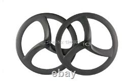 Carbon Fibre Road Bike Wheelset 50mm Depth Clincher Front/Rear Bicycle Wheels