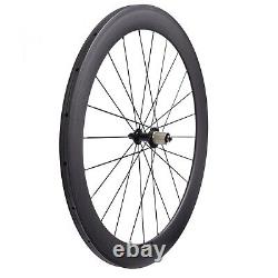 Carbon Fibre Wheels Road Bike Bicycle Wheelset 700C 60mm Tubular R13 Ceramic Hub
