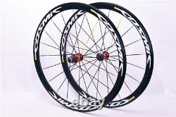 Carbon Hub 700C 40/50mm Bike Wheels Alloy Rim V Brake Road Bicycle Gear Wheelset