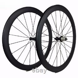 Carbon Road Bicycle Wheelset 700C 5023mm Clincher Tubular Wheels with Hubs