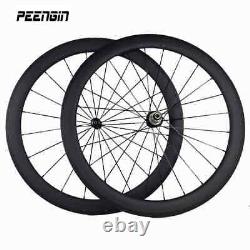 Carbon Road Bicycle Wheelset 700C 5023mm Clincher Tubular Wheels with Hubs