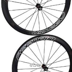 Carbon Road Bicycle Wheelset 700C 5023mm Clincher Tubular Wheels with Hubs