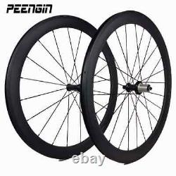 Carbon Road Bicycle Wheelset 700C 5023mm Clincher Tubular Wheels with Hubs