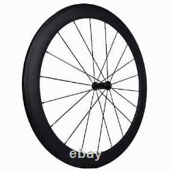 Carbon Road Bicycle Wheelset 700C 5023mm Clincher Tubular Wheels with Hubs