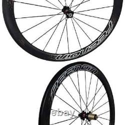 Carbon Road Bicycle Wheelset 700C 5023mm Clincher Tubular Wheels with Hubs