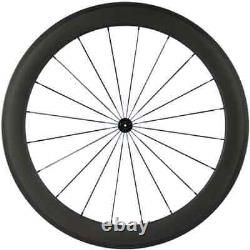 Carbon Road Bike 60mm Depth Clincher Basalt Braking Wheelset Surface 3k Matte
