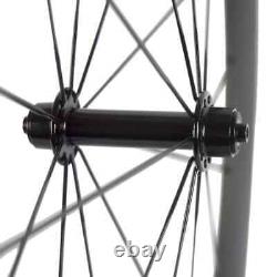 Carbon Road Bike 60mm Depth Clincher Basalt Braking Wheelset Surface 3k Matte
