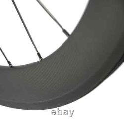 Carbon Road Bike 60mm Depth Clincher Basalt Braking Wheelset Surface 3k Matte