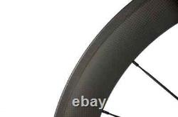 Carbon Road Bike 60mm Depth Clincher Basalt Braking Wheelset Surface 3k Matte