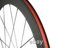 Carbon Road Bike 60mm Depth Clincher Basalt Braking Wheelset Surface 3k Matte