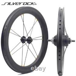 Carbon Road Bike Front Rear Wheelset 16'' 349 Rim Brake Folding Bicycle Wheels