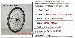 Carbon Road Bike Rear Wheel V Brake 700C 38/50/60/88x25mm UD Matte Glossy Finish