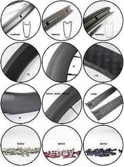 Carbon Road Bike Wheels 50mm Depth 23mm Width Bicycle Wheels Clincher 3k Matte