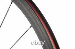 Carbon Road Bike Wheelset 38mm Clincher 23mm Depth with Basalt Brake Surface