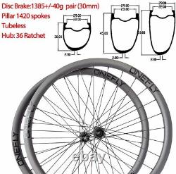 Carbon Road Bike Wheelset 700c Clincher 36T Ratchet Hub Depth 30/45/50mm