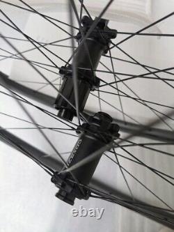Carbon Road Bike Wheelset 700c Clincher 36T Ratchet Hub Depth 30/45/50mm