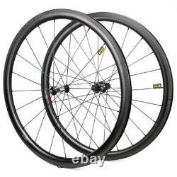 Carbon Road Bike Wheelset Bicycle QR Wheels Tubeless DT350 Hub Pillar Spokes