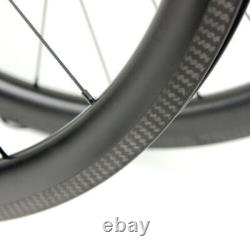 Carbon Road Bike Wheelset Bicycle QR Wheels Tubeless DT350 Hub Pillar Spokes