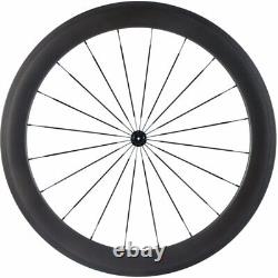 Carbon Road Bike Wheelset Depth 60mm Clincher Race Bike Wheels Black UD Matte