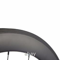 Carbon Road Bike Wheelset Depth 60mm Clincher Race Bike Wheels Black UD Matte