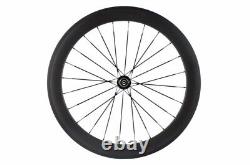 Carbon Road Bike Wheelset Depth 60mm Clincher Race Bike Wheels Black UD Matte