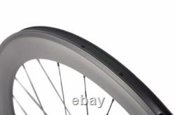 Carbon Road Bike Wheelset Depth 60mm Clincher Race Bike Wheels Black UD Matte