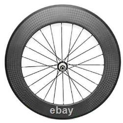 Carbon Road Bike Wheelset Front 3 Spokes Rear 88mm Tubular R36 Hubs Wheels