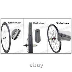 Carbon Road Bike Wheelset Front 3 Spokes Rear 88mm Tubular R36 Hubs Wheels