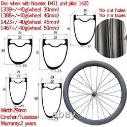 Carbon Road Bike Wheelset Width 29mm Depth 30/35/40/45/50mm Clincher Tubeless
