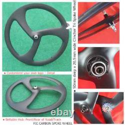 Carbon Road Bike Wheelset with Novatec Hub 700c 50mm Depth 20.5mm Wide Clincher