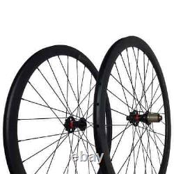 Carbon Road Cyclocross Bike Wheelset Width 23mm 25mm Depth 38mm Disc Brake