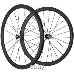 Carbon Wheels 38mm High 25mm Width Clincher Road Bike Wheelset 3k Matte