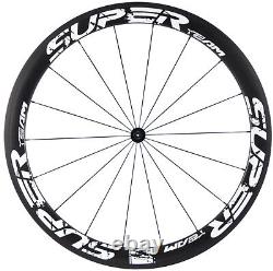 Carbon Wheels 50mm Clincher Road Bike Wheelset 23mm Width 3K Matte/Glossy Basalt