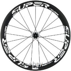 Carbon Wheels 50mm Clincher Road Bike Wheelset 23mm Width 3K Matte/Glossy Basalt