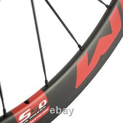 Carbon Wheels 50mm R13 Hub Road Bike 700C 23mm Width Carbon Wheelset 3K Basalt