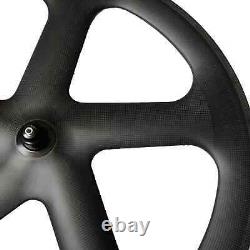 Carbon Wheels 5 Spoke Novatec Hub Track/Road V Brake Disc Brake Cycling Wheelset