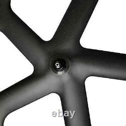 Carbon Wheels 5 Spoke Novatec Hub Track/Road V Brake Disc Brake Cycling Wheelset