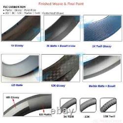 Carbon Wheels 65mm Depth 20.5mm Wide V / Disc Brake Road Bike Wheels Clincher
