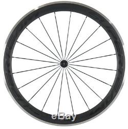 Carbon Wheels Road Bike 50mm Aluminum Brake Surface Clincher Wheelset 700C Bike