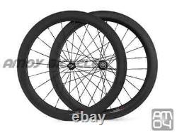 Carbon Wheels Road Bike Wheelsets 700C 23mm Wide 60mm Depth Clincher 20 24 Holes